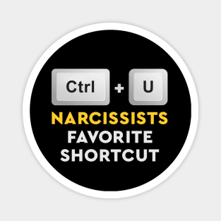 Minimalist Narcissist Abuse Control Shortcut Keyboard Yellow Typography Magnet